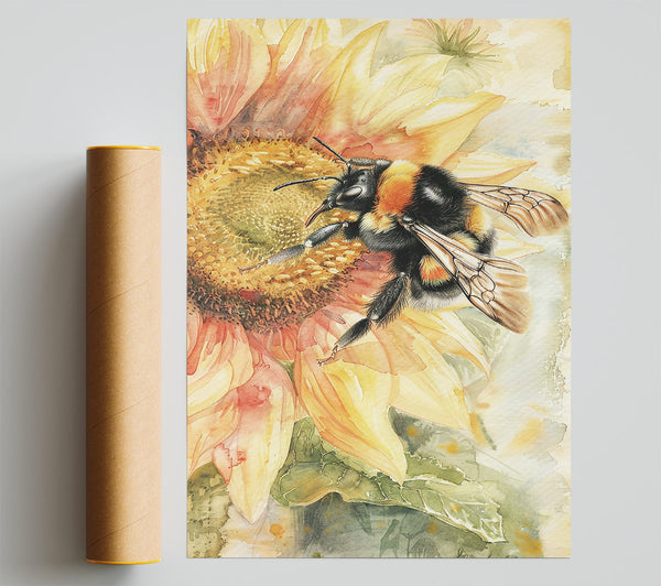 Golden Bumble And Bloom Poster