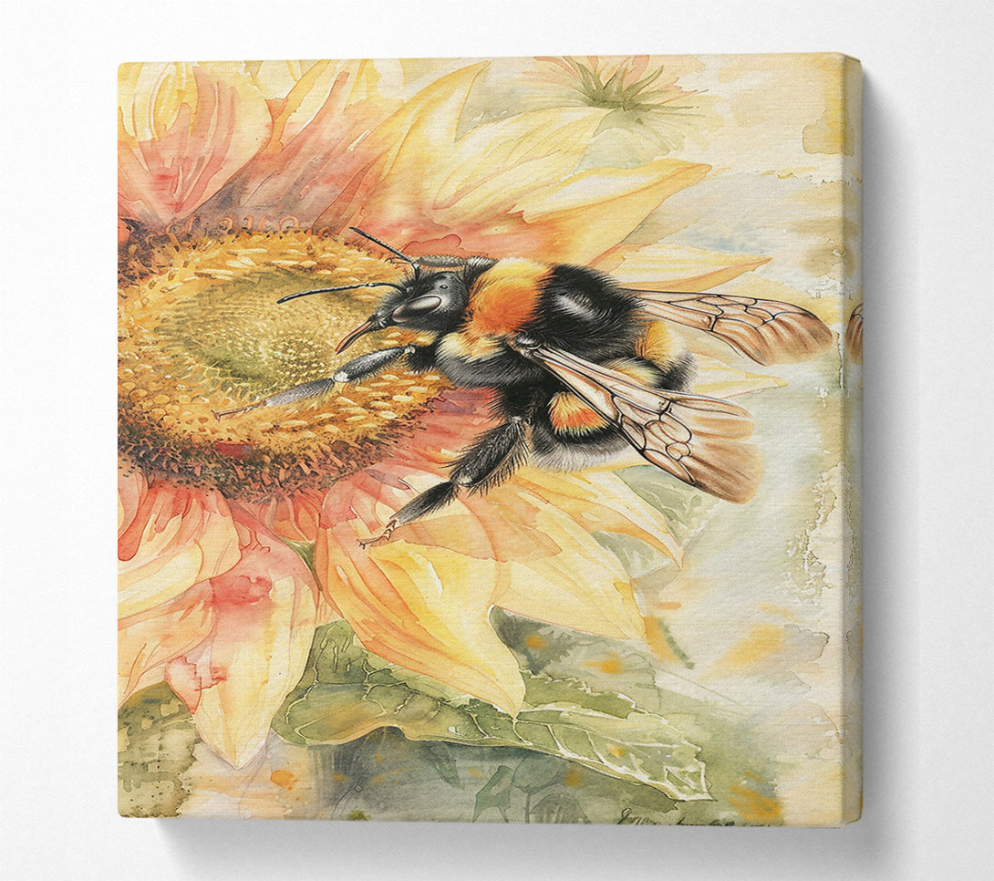  A Canvas Print of Golden Bumble And Bloom Canvas Wall Art