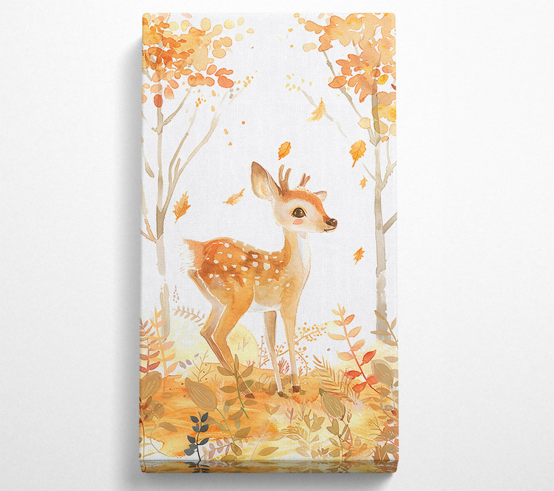  A Canvas Print of Golden Fawn In Woods Canvas Art