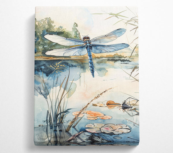  A Canvas Print of Azure Dragonfly Pond Canvas Wall Art