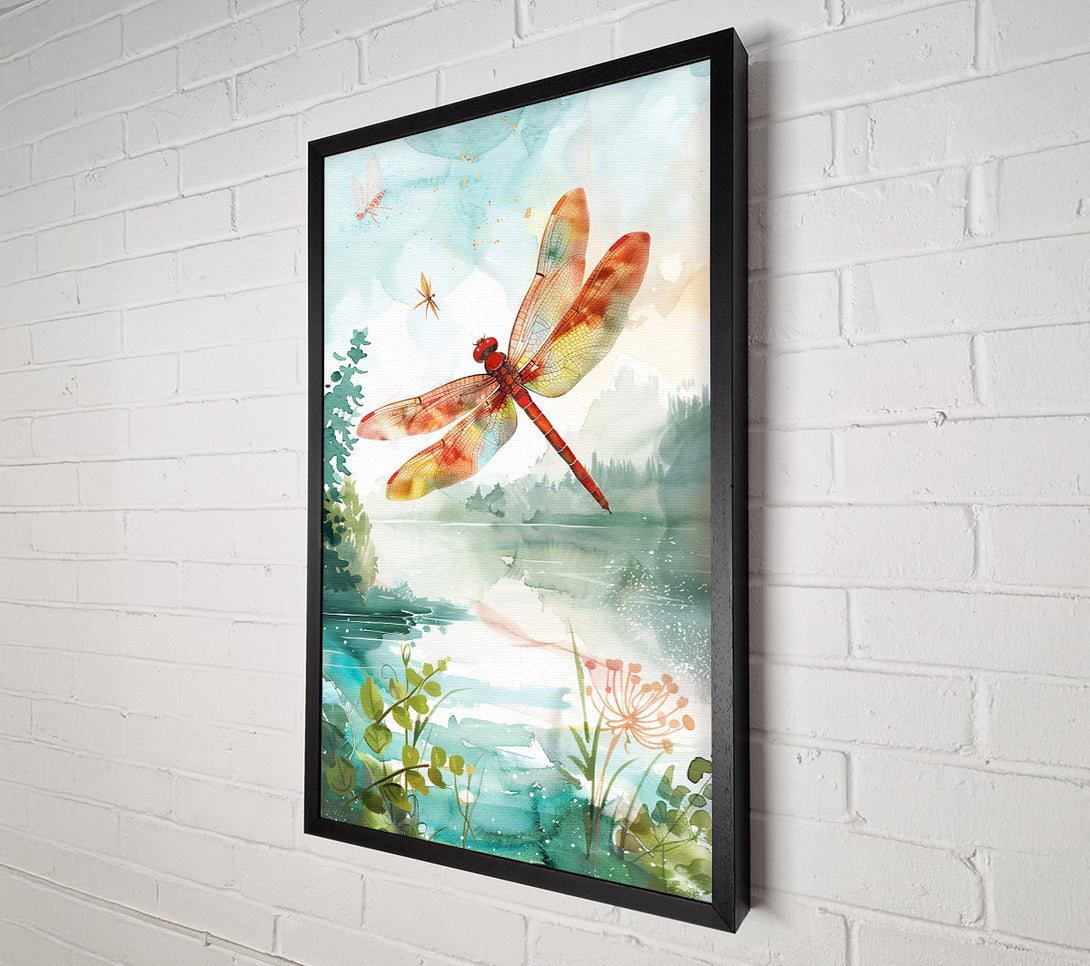  A Canvas Print of Teal Dragonfly Dreams Canvas Art