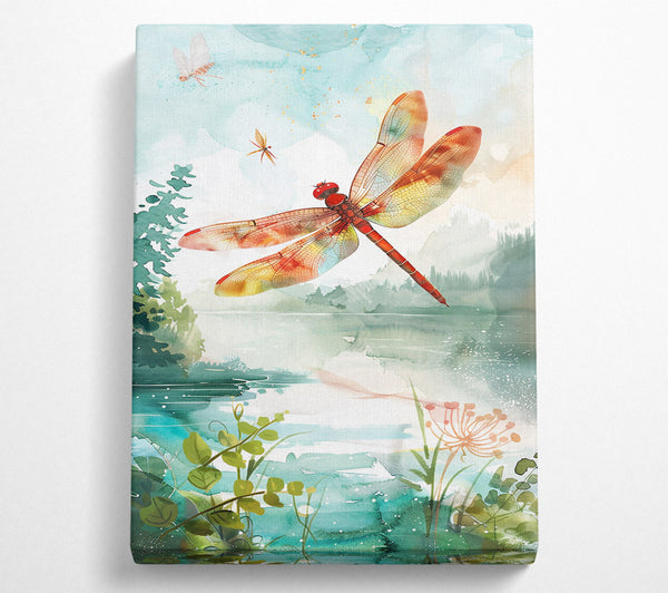  A Canvas Print of Teal Dragonfly Dreams Canvas Art
