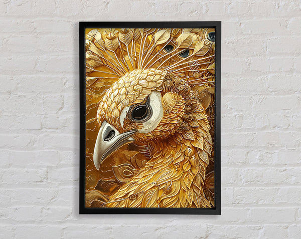 Golden Peacock Framed Print