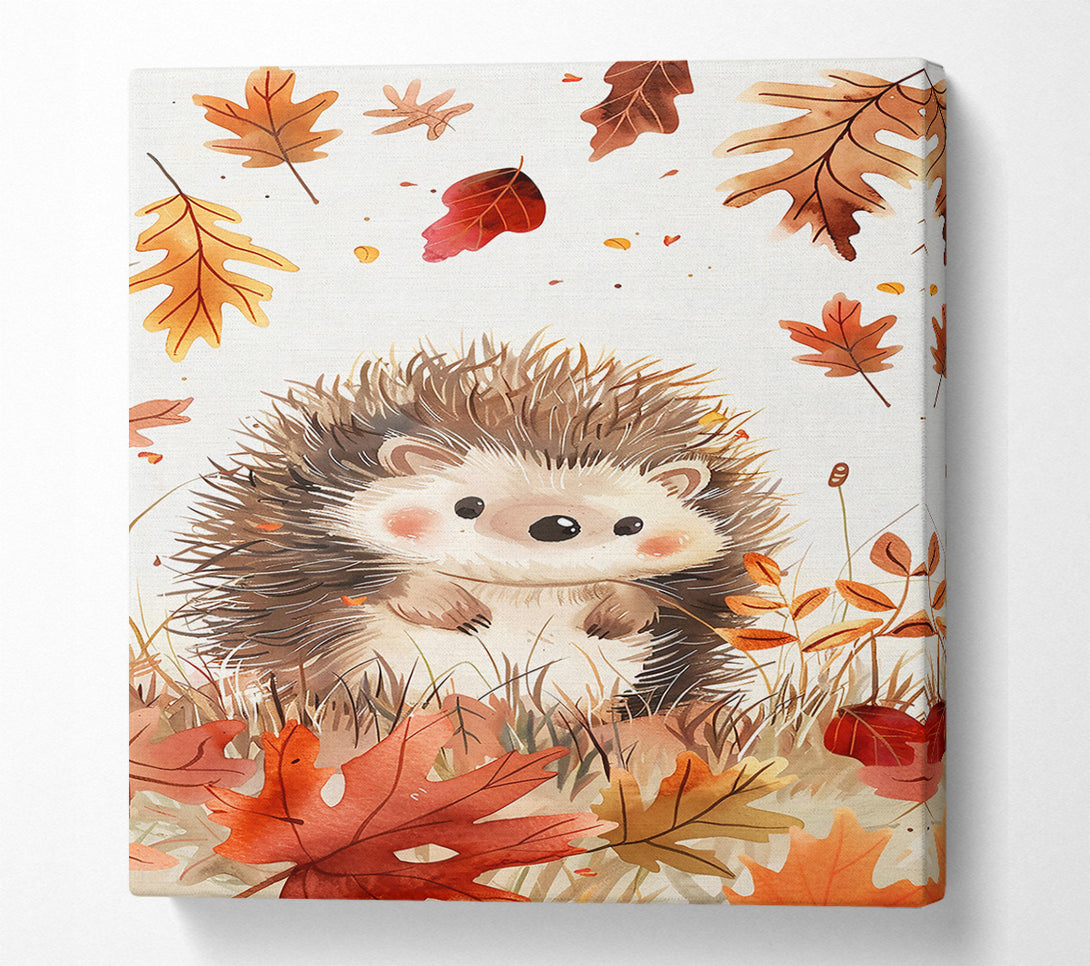  A Canvas Print of Autumn Red Hedgehog Canvas Art