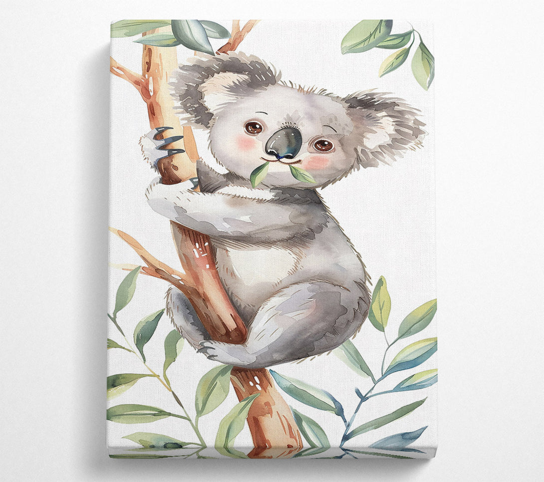  A Canvas Print of Grey Koala In Greens Canvas Print