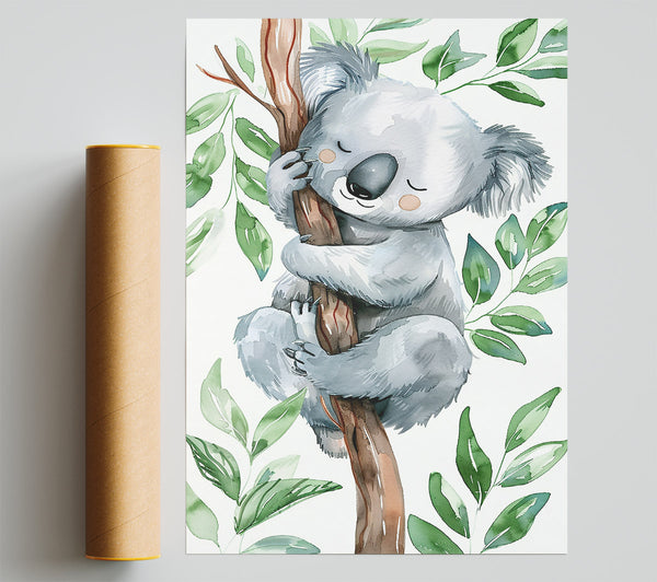 Grey Koala Dreaming Poster