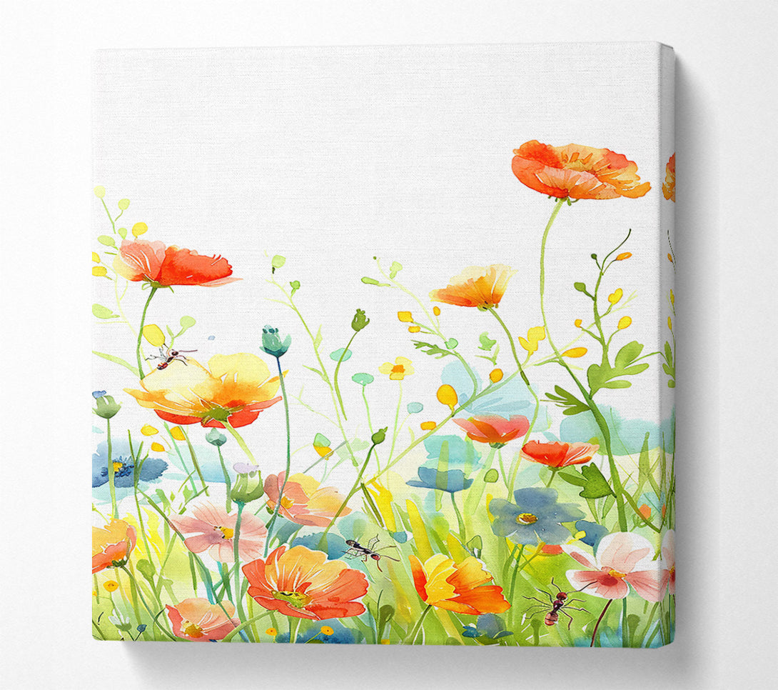  A Canvas Print of Orange Summer Meadow Canvas Print
