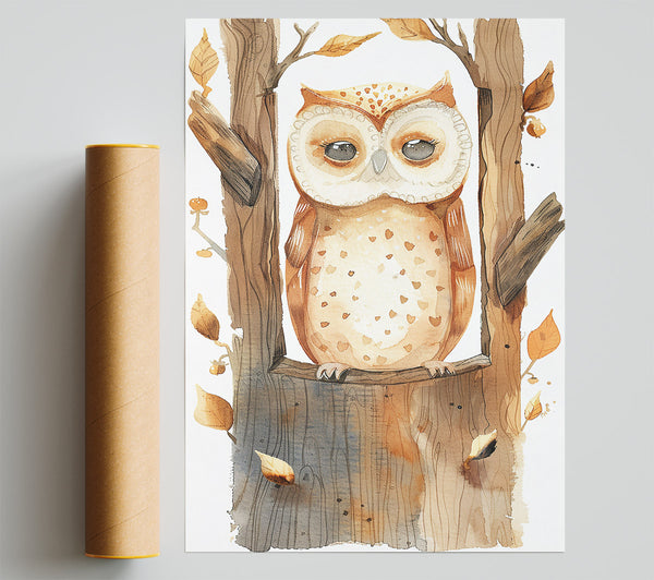 Golden Owl'S Resting Place Poster