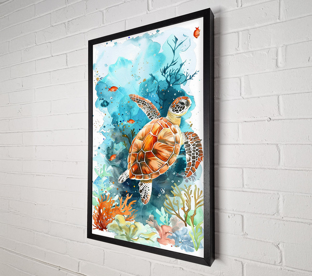  A Canvas Print of Aquamarine Turtle Dream Canvas Wall Art