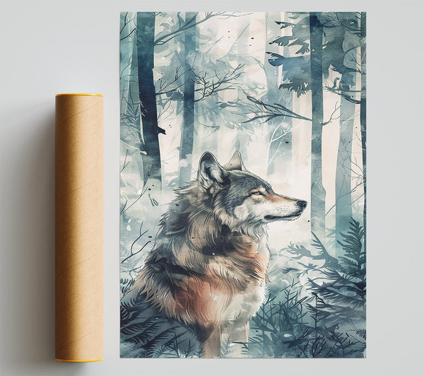 Blue Forest Wolf Giclee Print