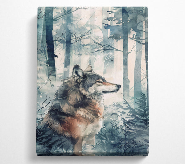  A Canvas Print of Blue Forest Wolf Canvas Wall Art