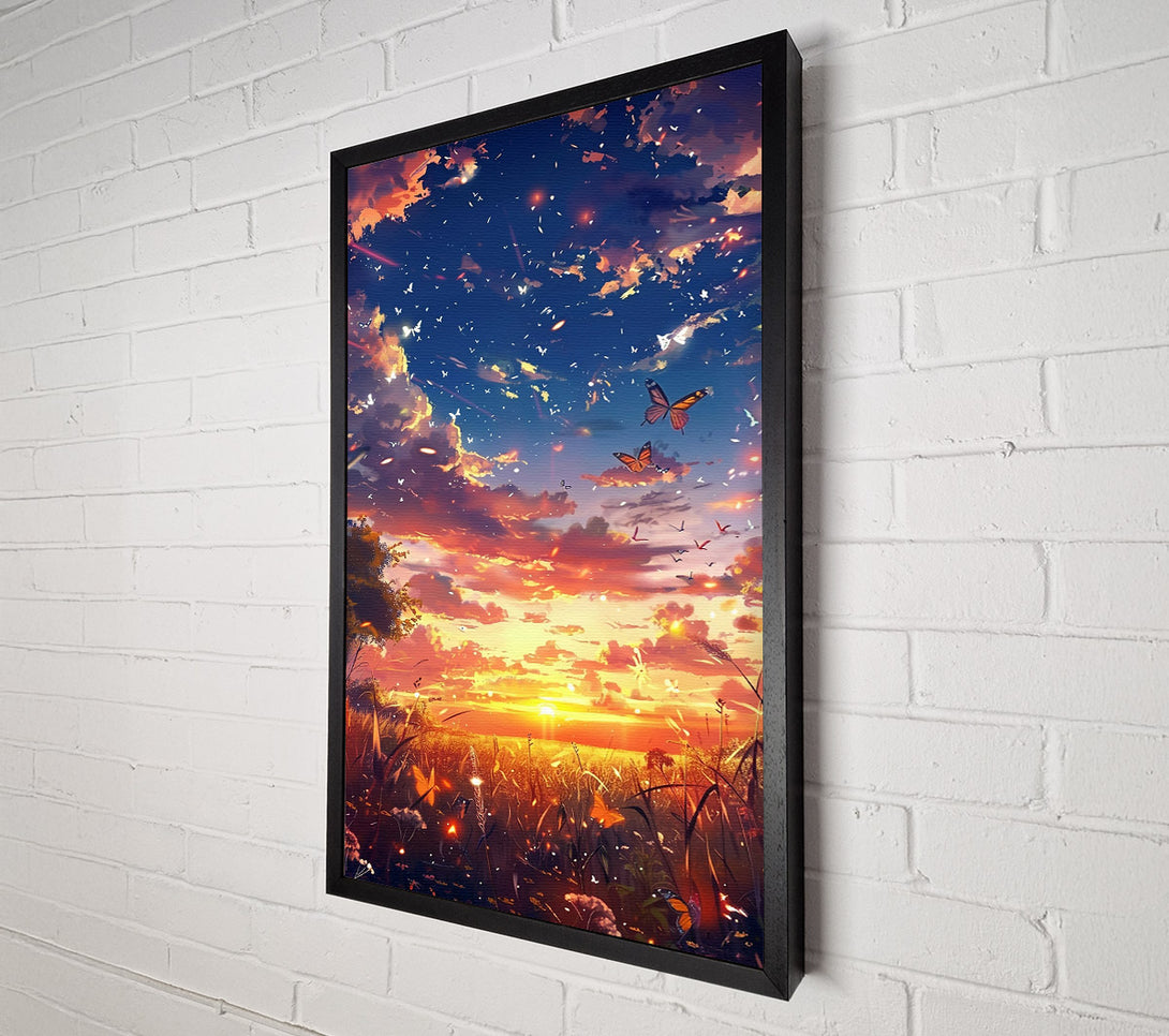  A Canvas Print of Golden Sunset Flight Canvas Art