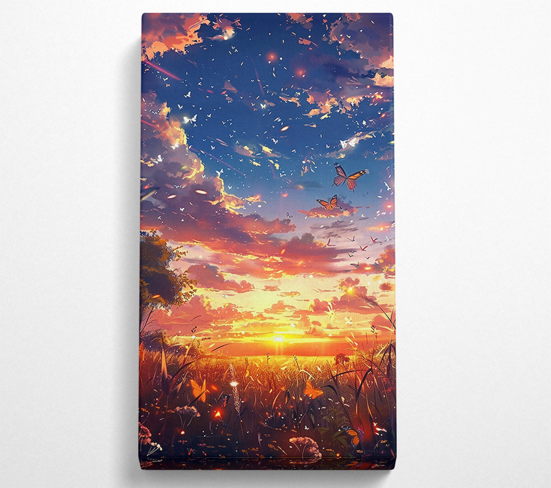 A Canvas Print of Golden Sunset Flight Canvas Art