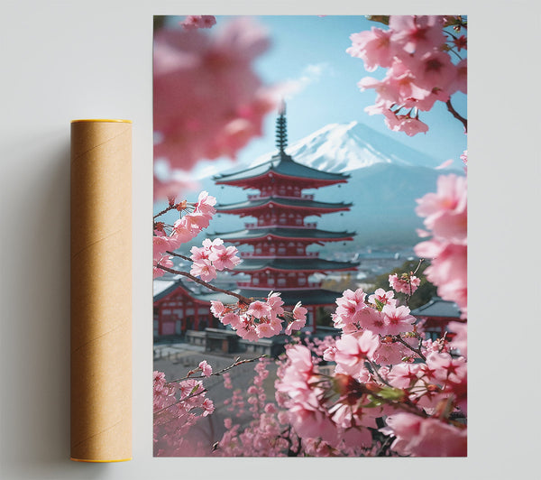 Pink Pagoda Bloom Print