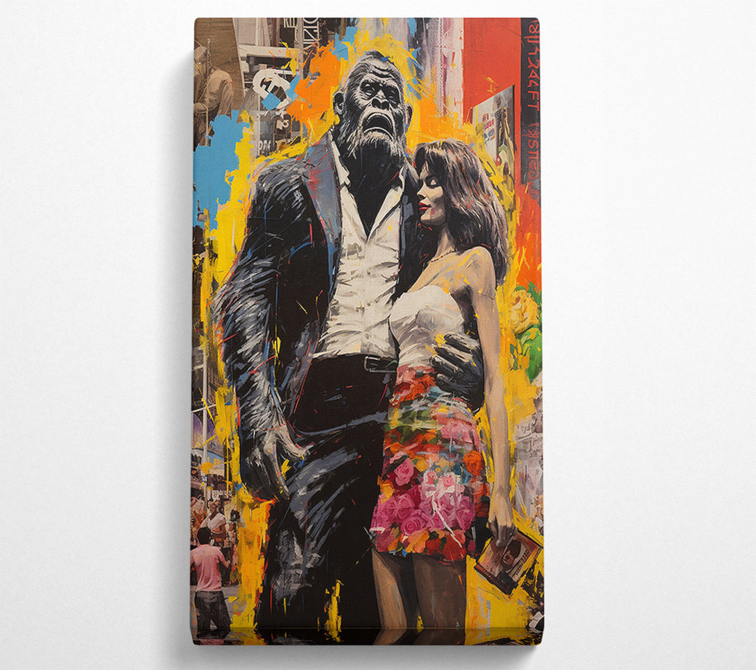  A Canvas Print of Gorilla In A Suit With Lady Canvas Art