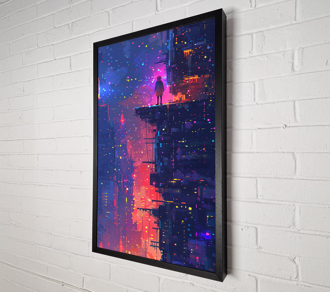  A Canvas Print of Neon City Dreamscape Canvas Art