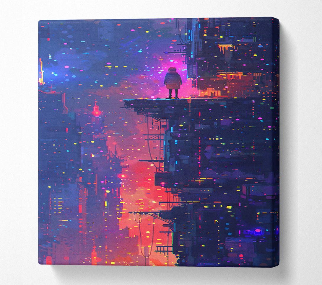  A Canvas Print of Neon City Dreamscape Canvas Art