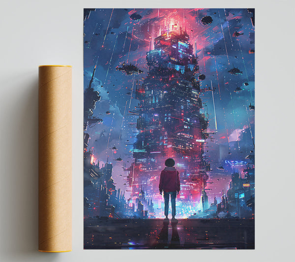 Red City Dreamscape Giclee Print
