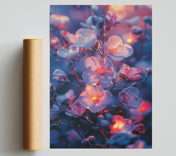 Crimson Glow Bloom Giclee Print