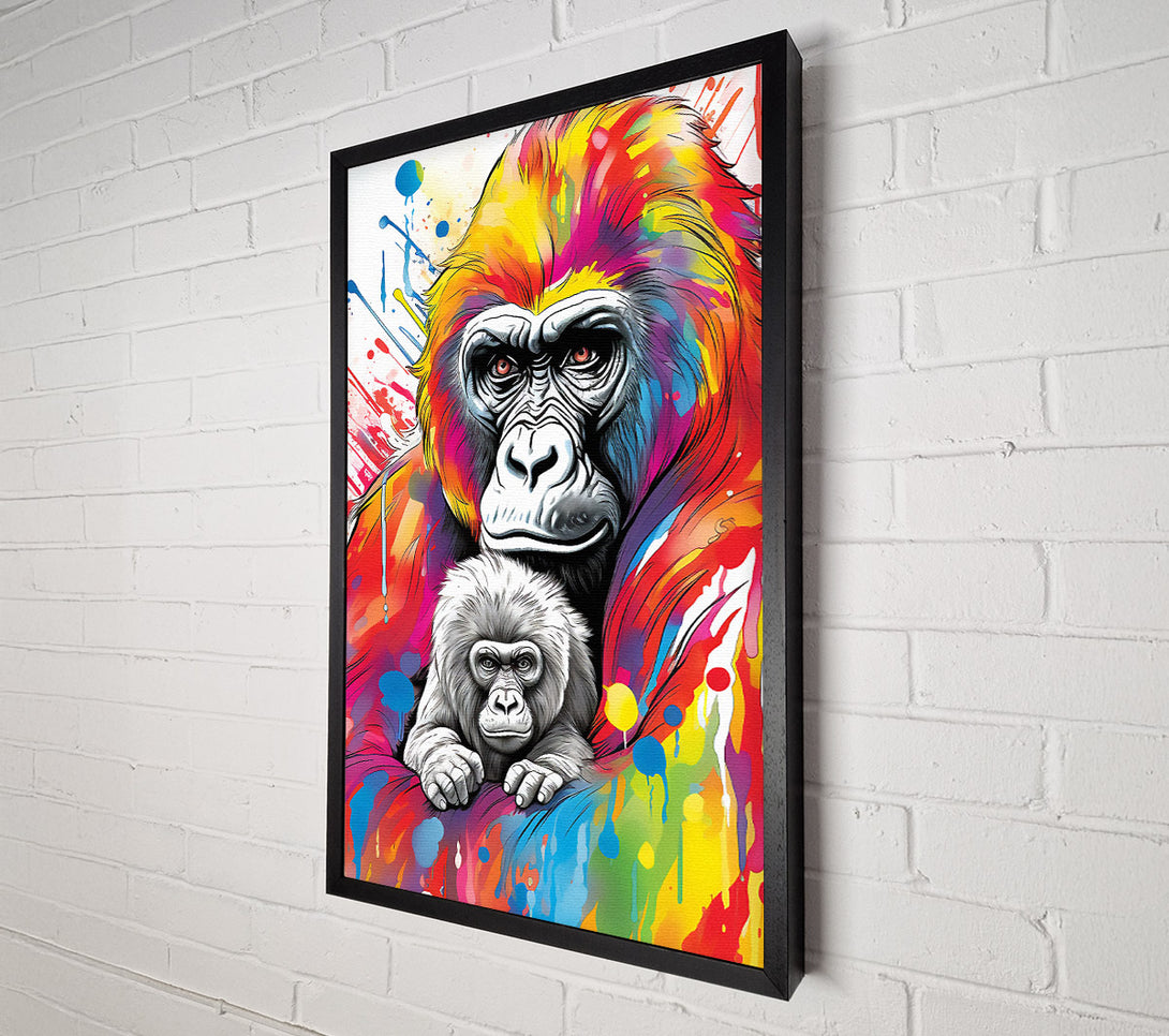  A Canvas Print of Gorilla Splash Canvas Wall Art