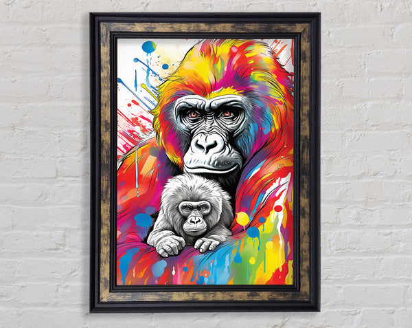 Gorilla Splash Framed Print