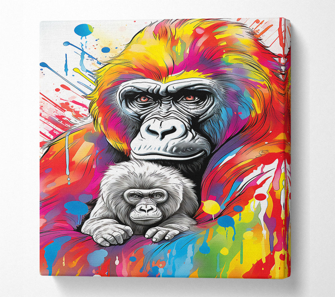  A Canvas Print of Gorilla Splash Canvas Wall Art