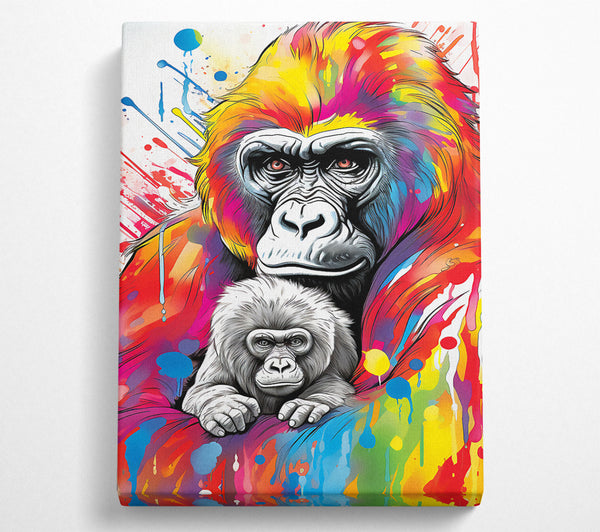  A Canvas Print of Gorilla Splash Canvas Wall Art