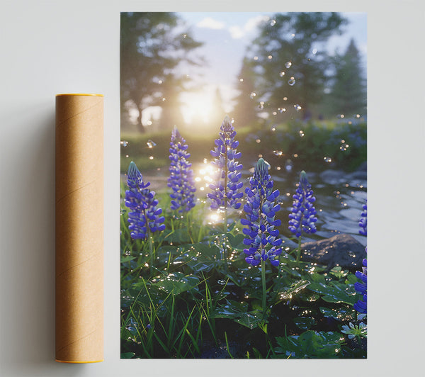 Purple Blooms In Sunlight Giclee Print