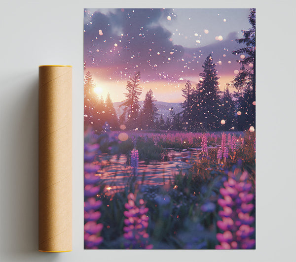 Pink Sunset Stream Print
