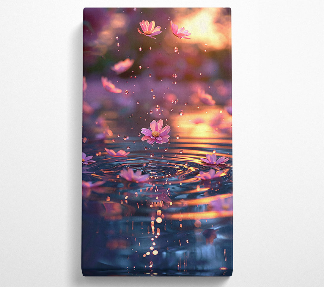  A Canvas Print of Pink Petal Reflections Canvas Print