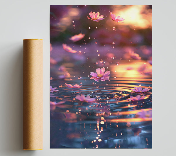 Pink Petal Reflections Print