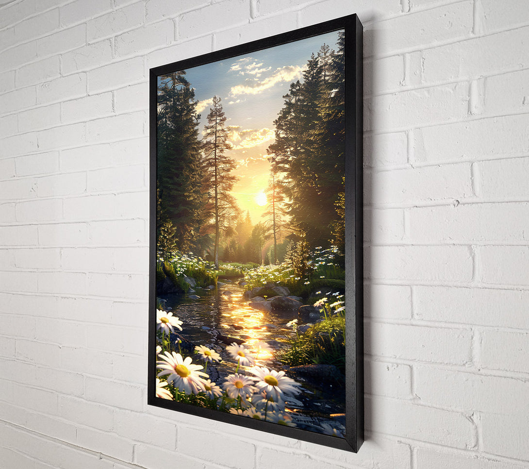  A Canvas Print of Golden River Stream Canvas Print