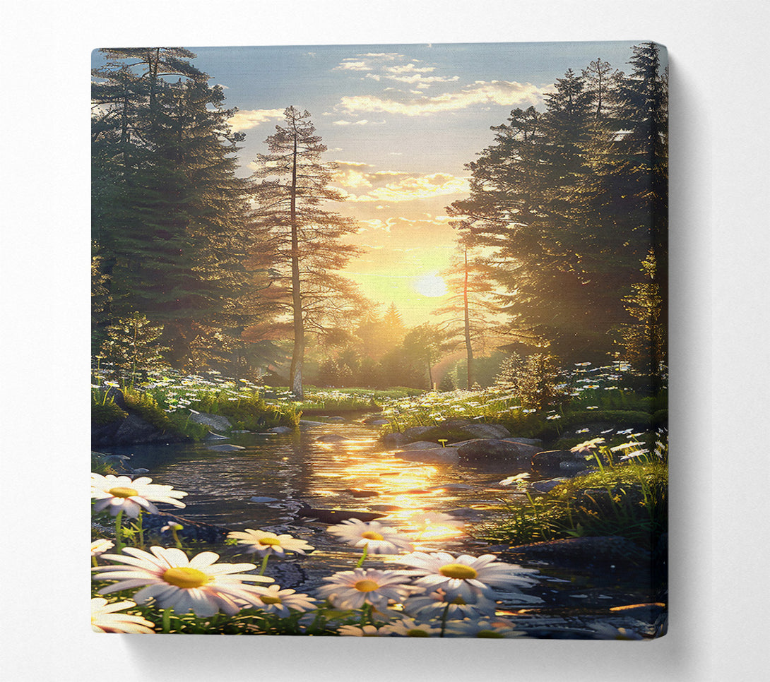  A Canvas Print of Golden River Stream Canvas Print
