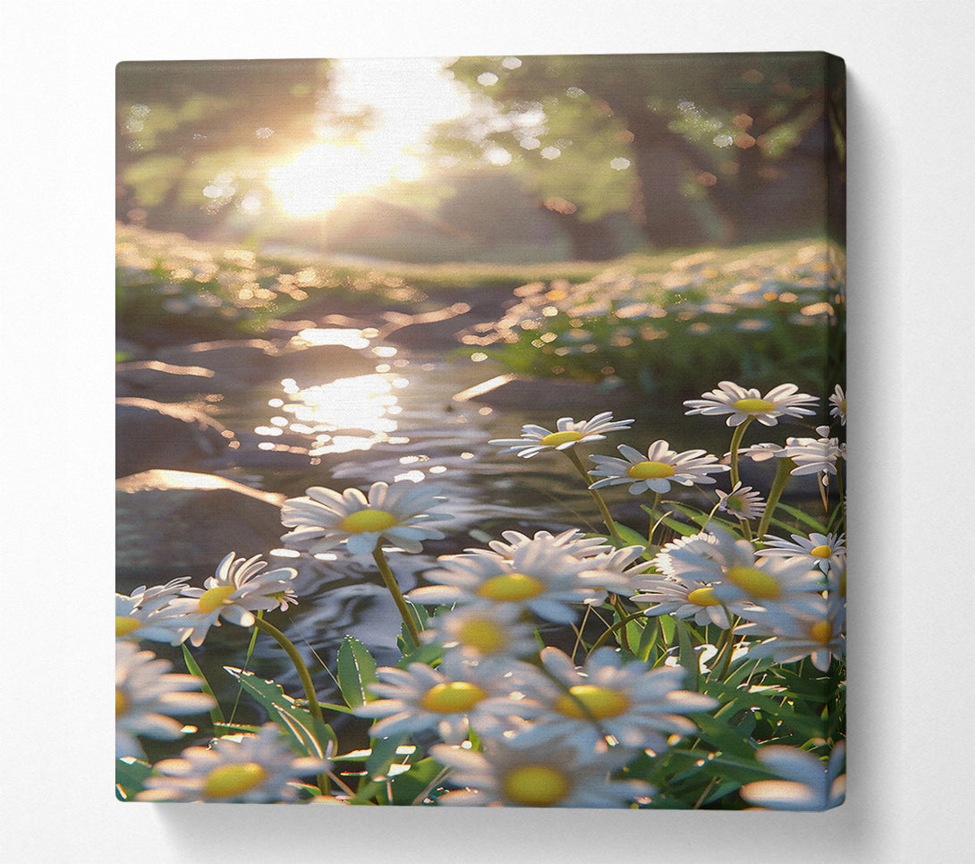  A Canvas Print of Golden Stream Daisies Canvas Wall Art