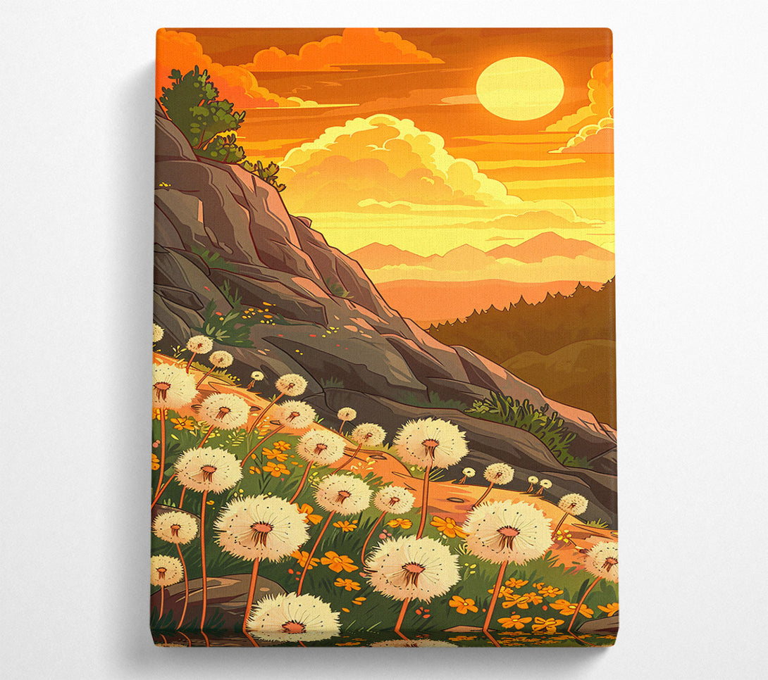 A Canvas Print of Orange Sunset Blooms Canvas Print