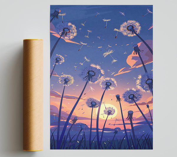 Purple Sunset Wishes Giclee Print