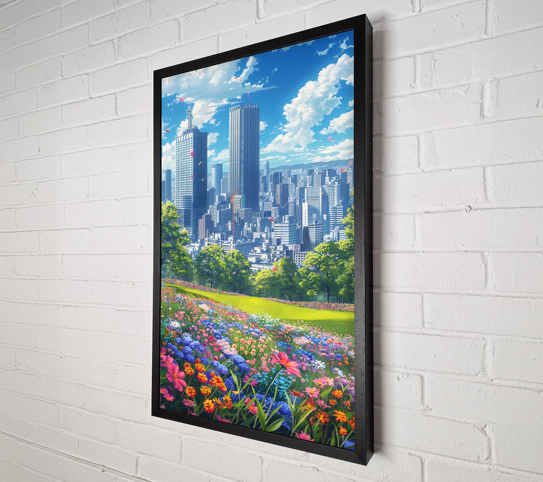  A Canvas Print of Blue City Blooms Canvas Art