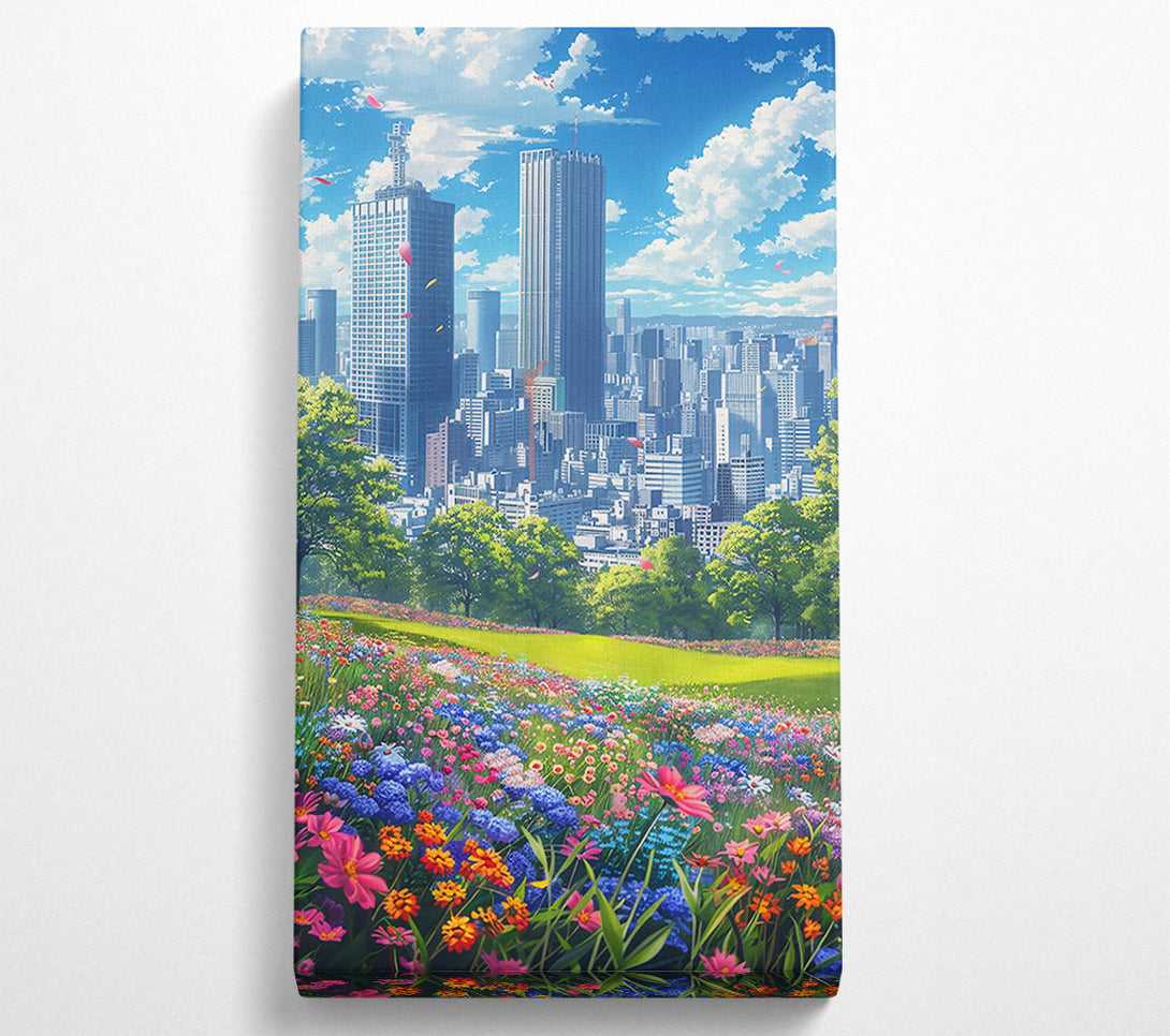  A Canvas Print of Blue City Blooms Canvas Art