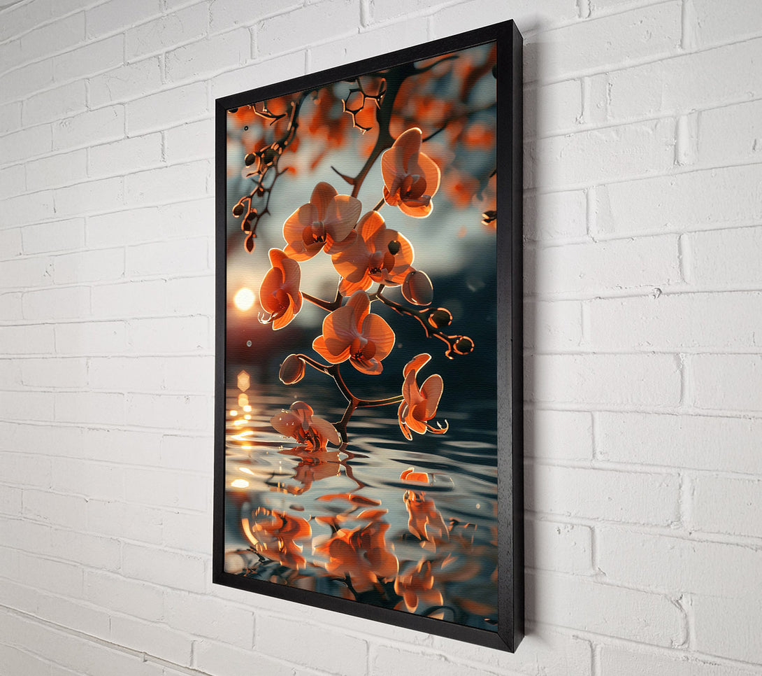  A Canvas Print of Sunset Peach Reflection Canvas Print