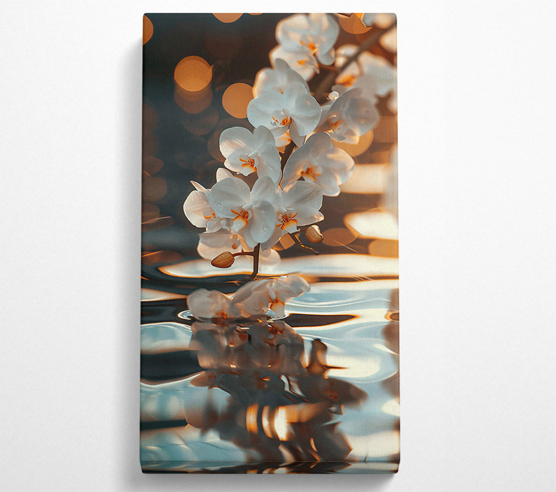  A Canvas Print of Golden Orchid Reflection Canvas Art