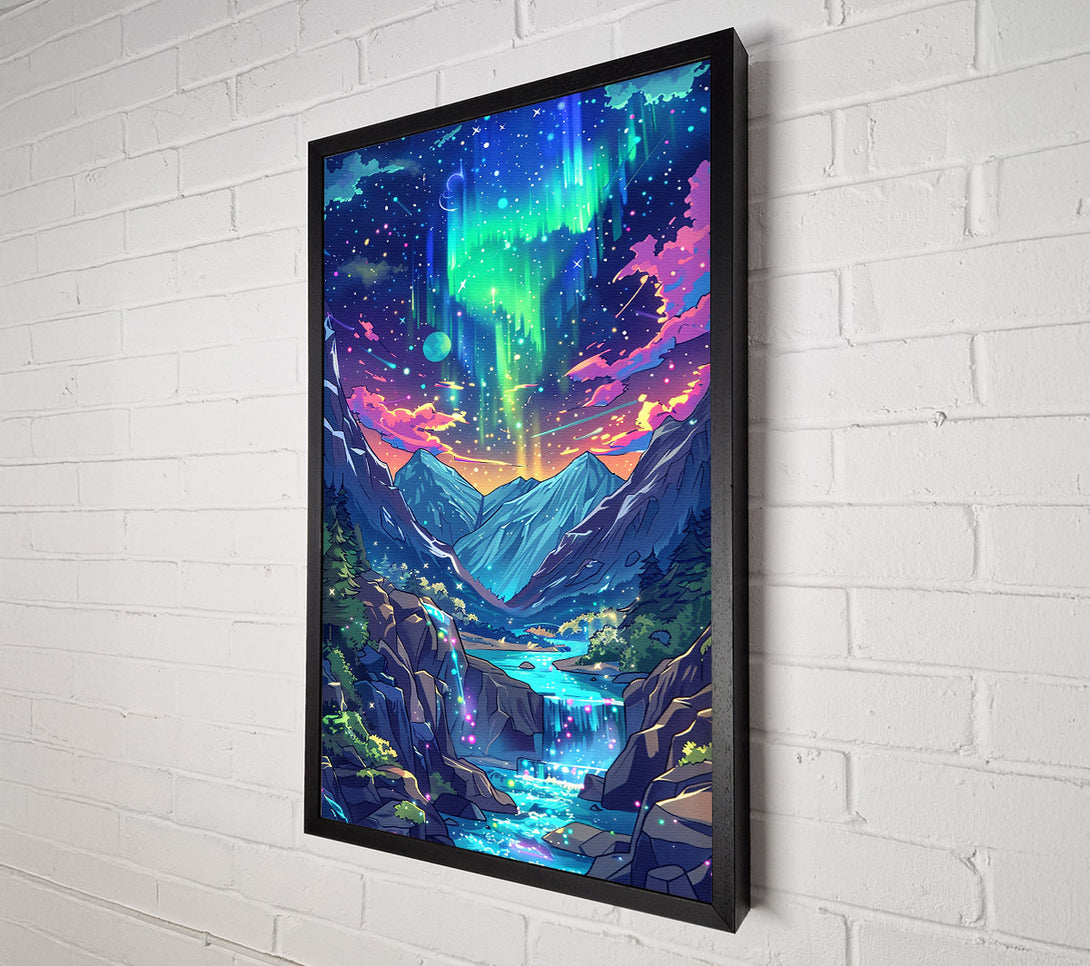  A Canvas Print of Blue Mountain Aurora Canvas Wall Art