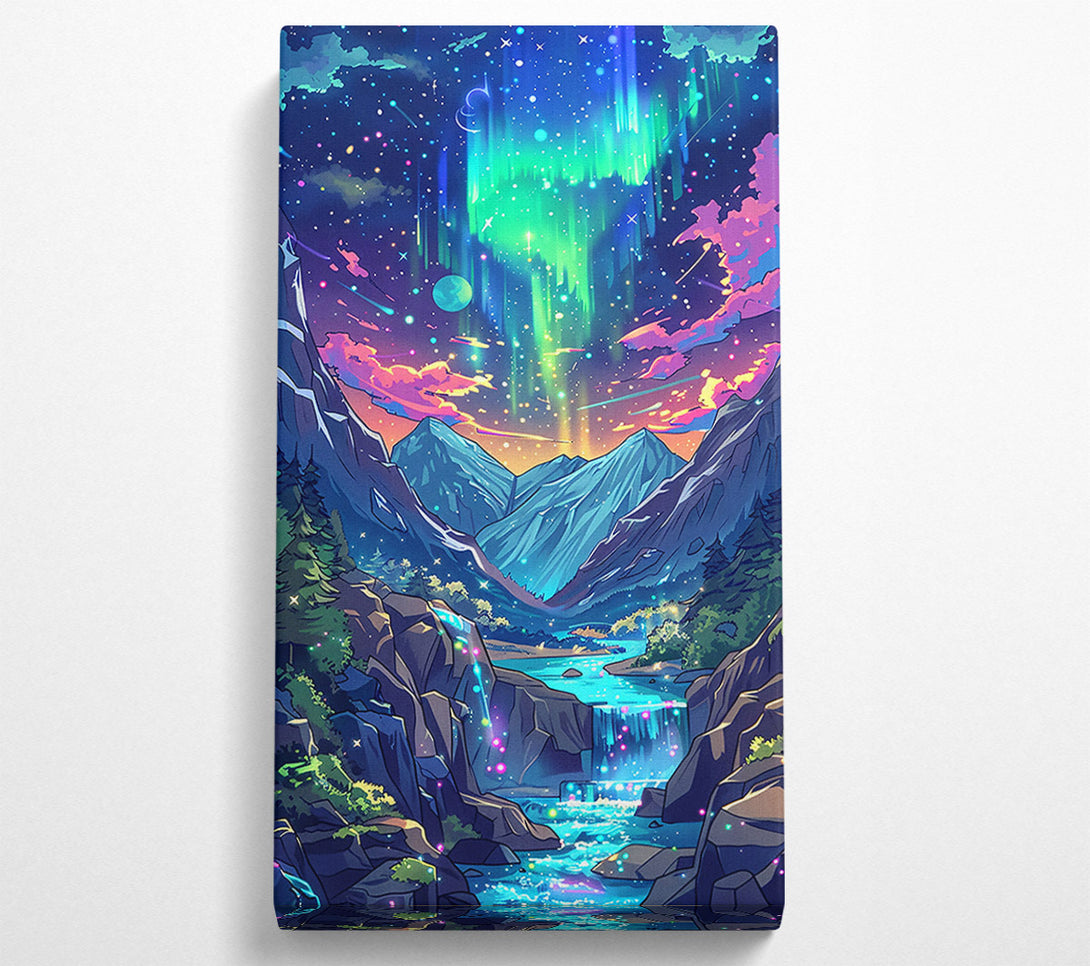 A Canvas Print of Blue Mountain Aurora Canvas Wall Art