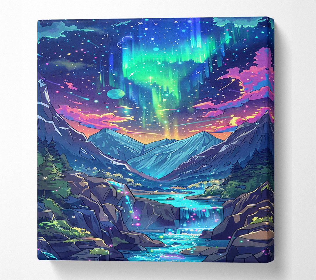  A Canvas Print of Blue Mountain Aurora Canvas Wall Art