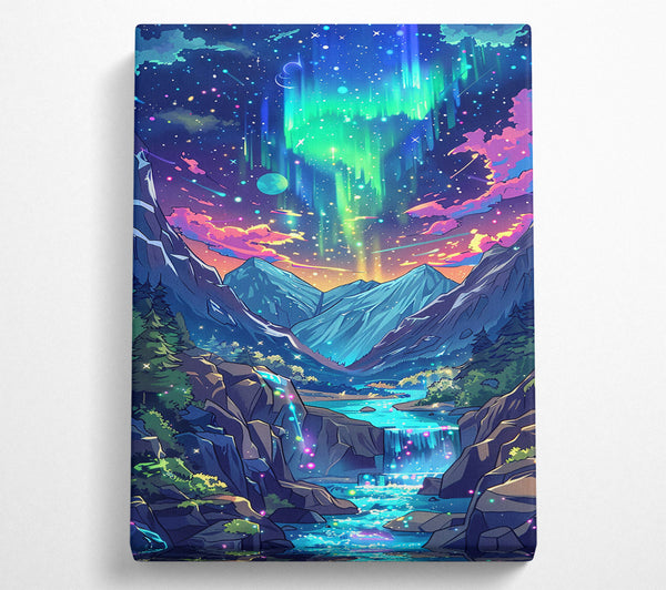  A Canvas Print of Blue Mountain Aurora Canvas Wall Art