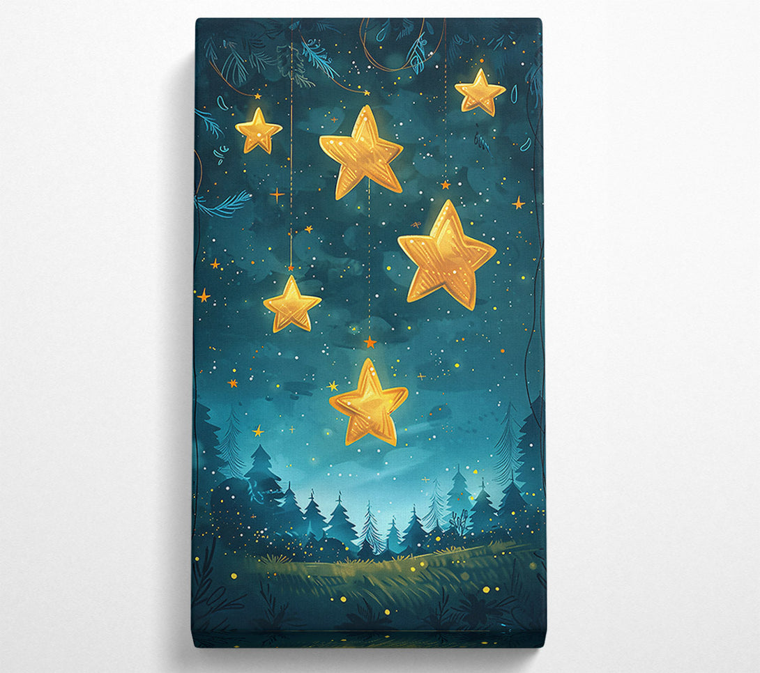  A Canvas Print of Teal Night Stars Canvas Art