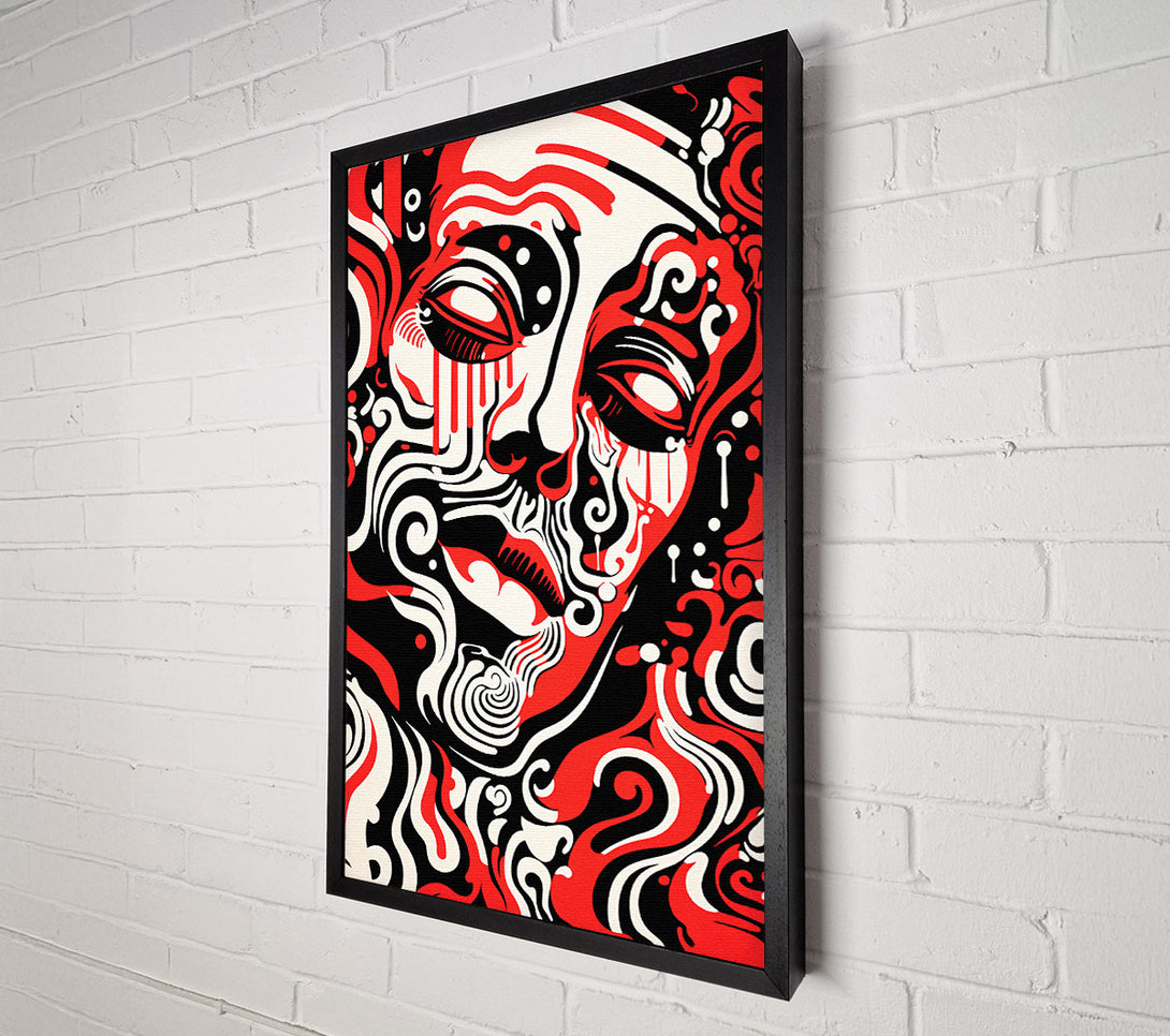  A Canvas Print of Graffiti Face Line Man Canvas Print