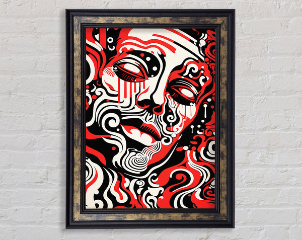 Graffiti Face Line Man Framed Print