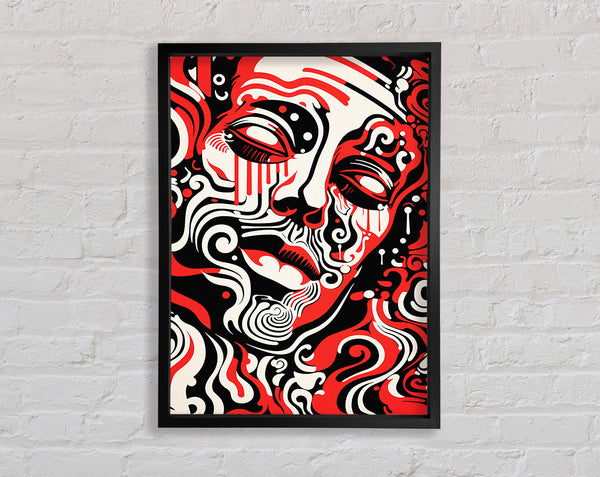 Graffiti Face Line Man Framed Print