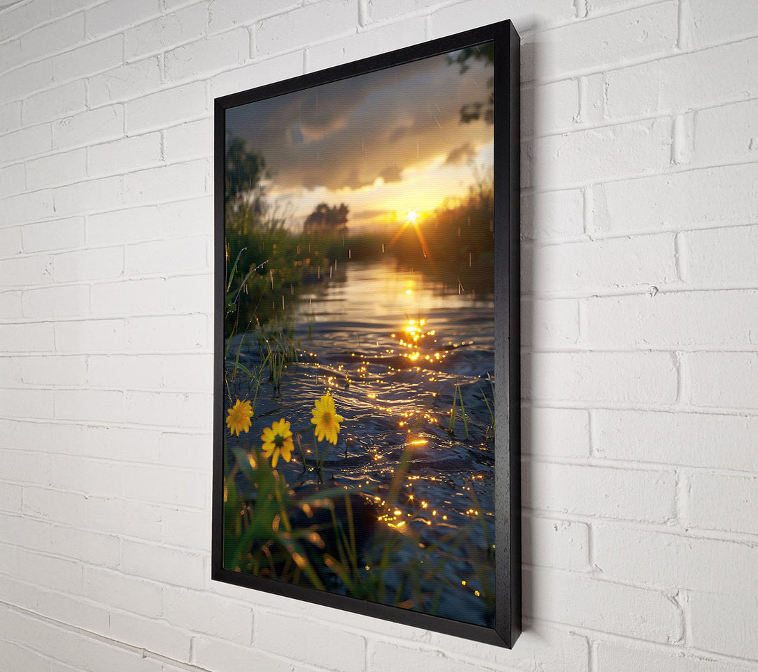  A Canvas Print of Golden River Rain Canvas Print