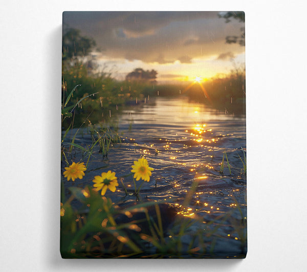  A Canvas Print of Golden River Rain Canvas Print